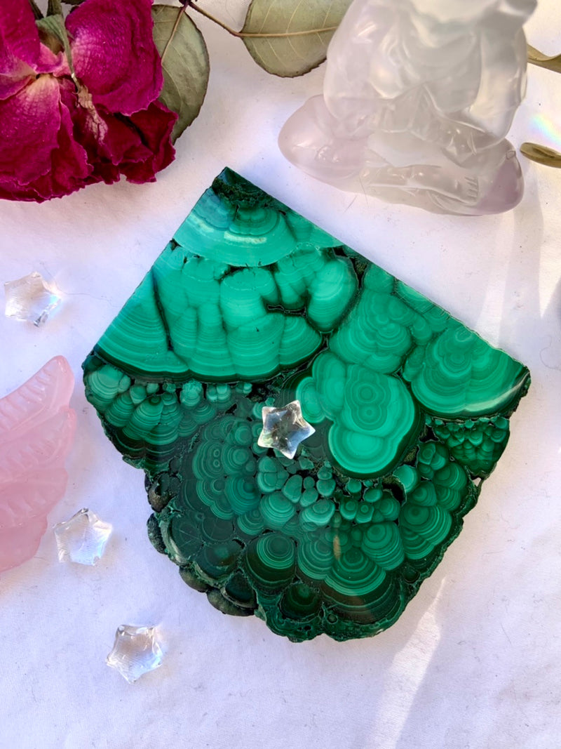 MALACHITE Slab with Bubbly Natural Edges