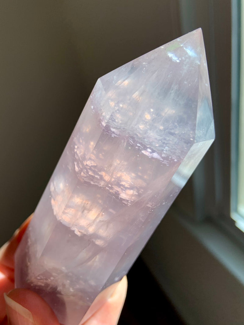 Transparent Lilac FLUORITE with Mica Tower
