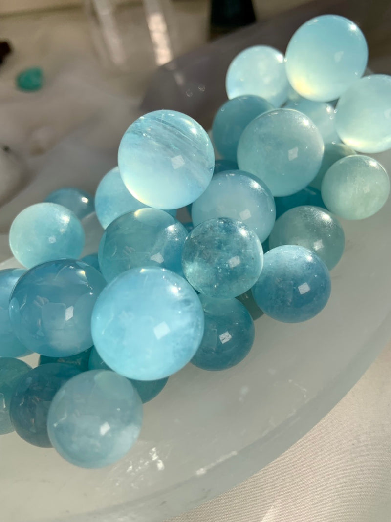 Aquamarine Crystal Mini Spheres