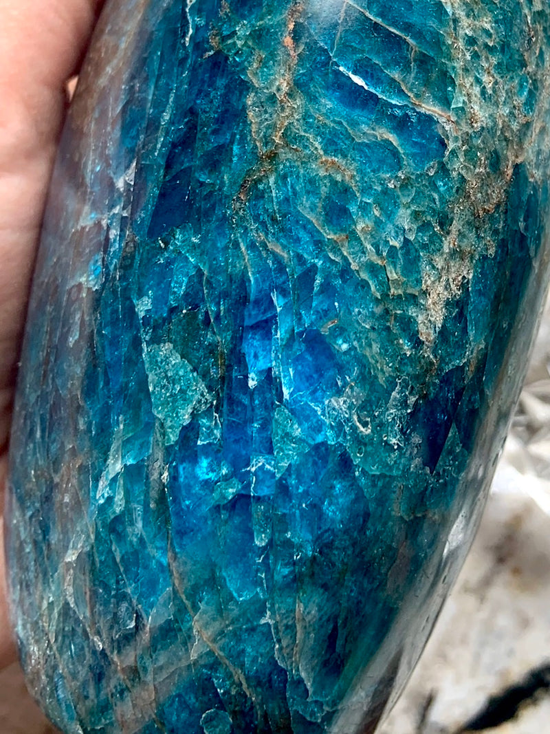 XL BLUE APATITE FREEFORM Display Piece, over 4 lbs