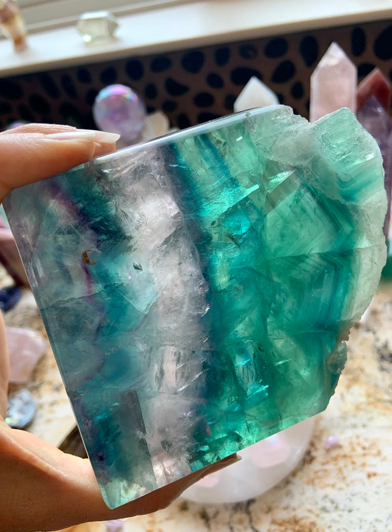 Lemurian Teal FLUORITE SLAB