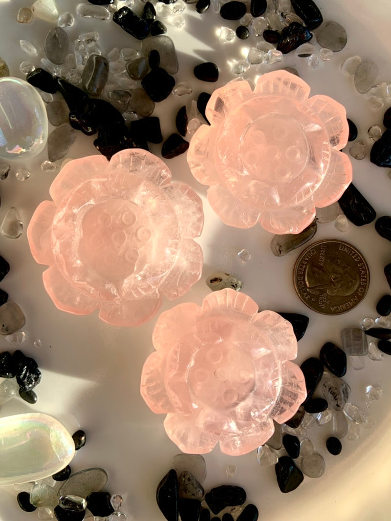 Rose Quartz Lotus Flowers