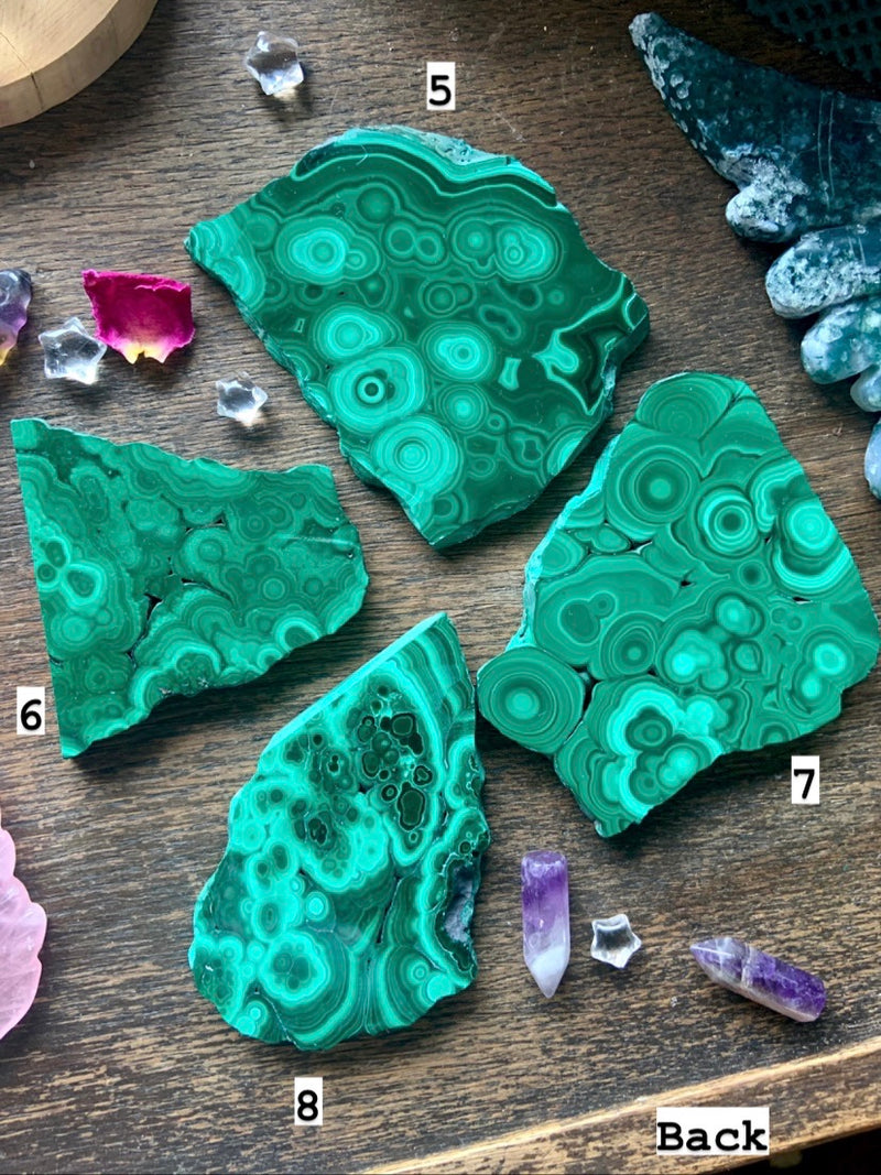 Malachite Slabs with Beautiful Swirling Patterns