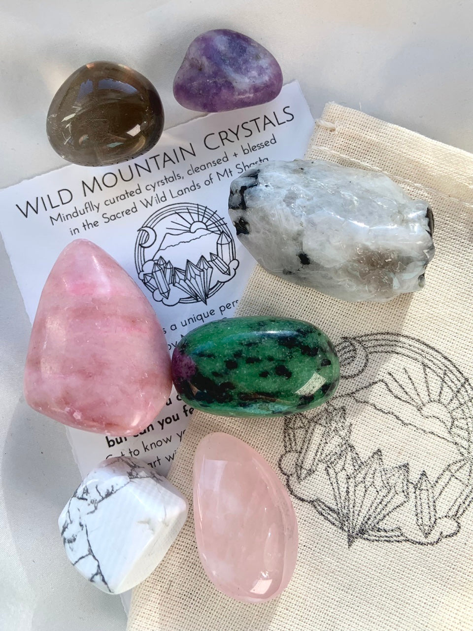 Beginners Crystals, Sage & Palo Santo Kit