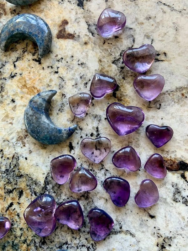 Mini Amethyst Hearts