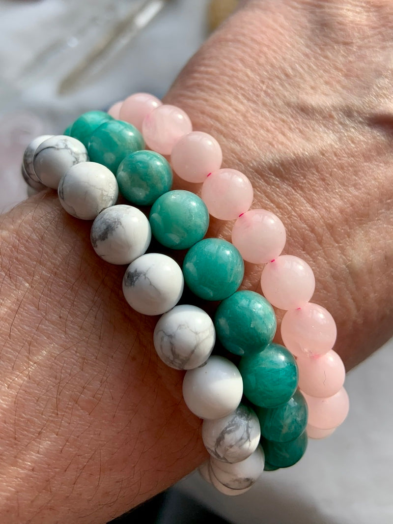 8MM Genuine Natural Mozambique amazonite Beads Bracelet Crystal Gift Woman  Round Beads Jewelry fine