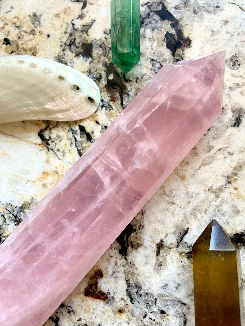 Tall + Gemmy ROSE QUARTZ Tower from Mozambique