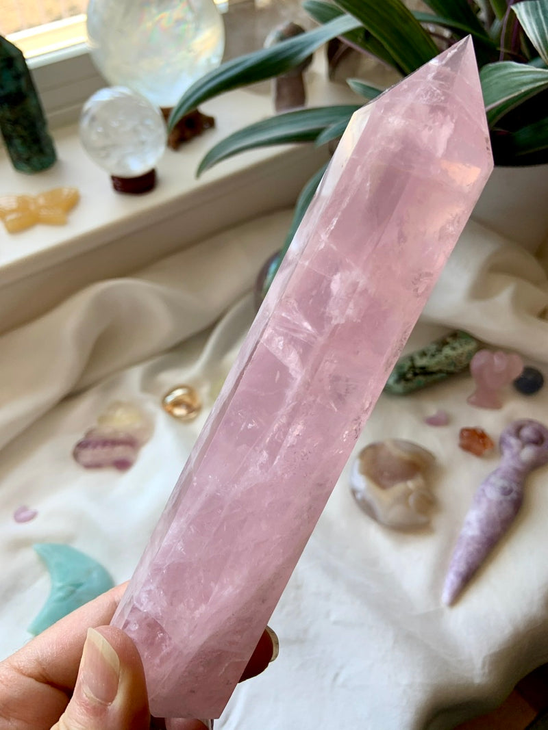 Tall + Gemmy ROSE QUARTZ Tower from Mozambique