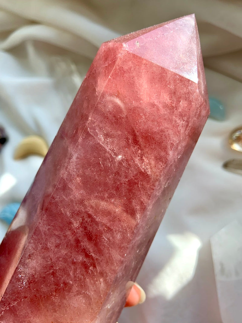 Big + Sparkly STRAWBERRY QUARTZ TOWER