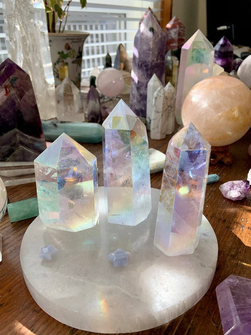 Angel Aura QUARTZ CRYSTAL Tower with Rainbows 1