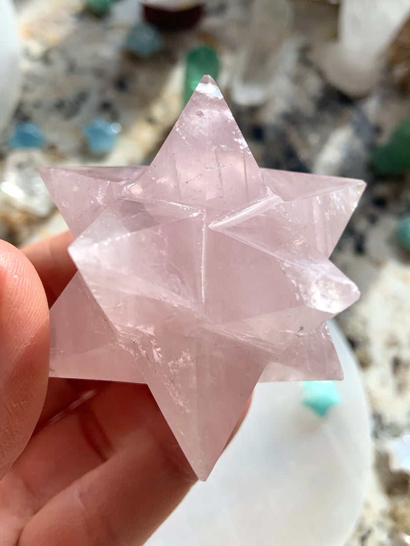 ROSE QUARTZ Merkaba ~ 12 Pointed Star