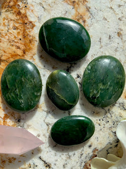 Nephrite Jade Palmstones, Meditation Stones