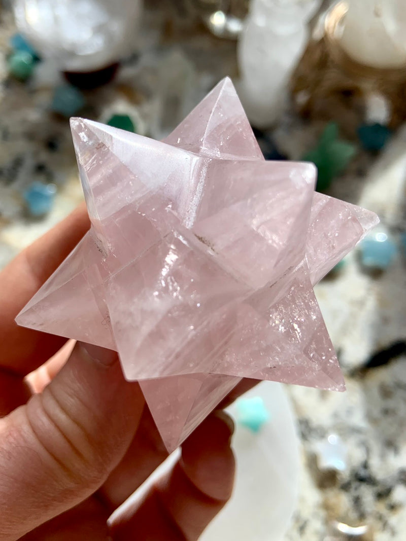 ROSE QUARTZ Merkaba ~ 12 Pointed Star