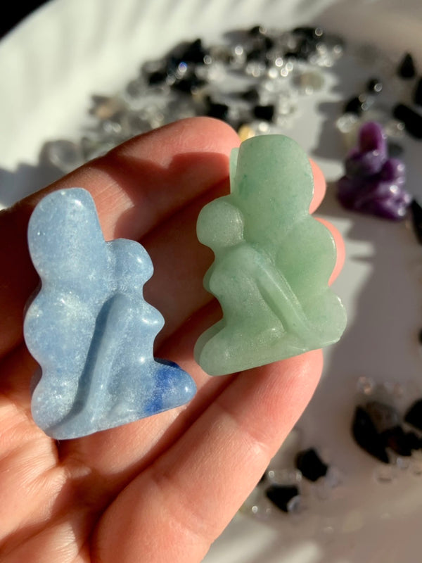 Mini Crystal Fairies ~ Lepidolite + Green Aventurine Crystal Fairy