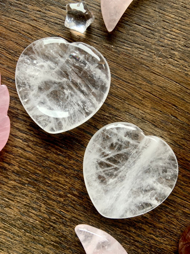 Clear Crystal Heart Shaped Healing Gemstone to Amplify Your Energy
