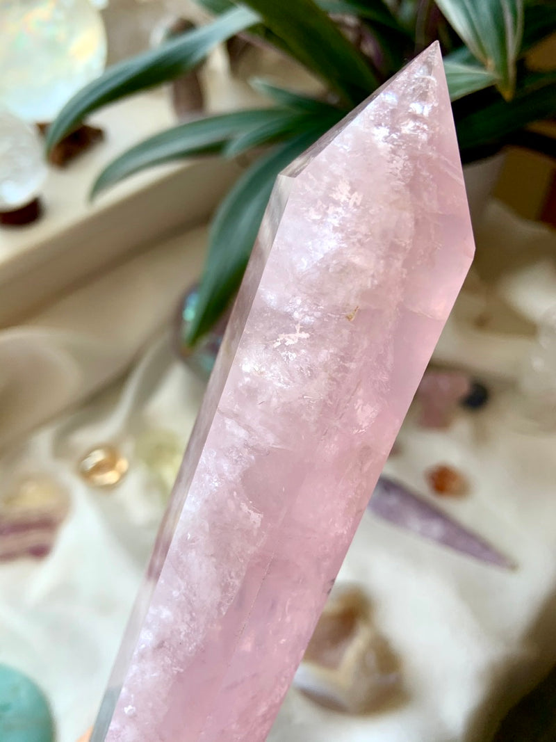 Tall + Gemmy ROSE QUARTZ Tower from Mozambique