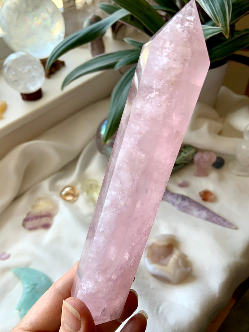 Tall + Gemmy ROSE QUARTZ Tower from Mozambique