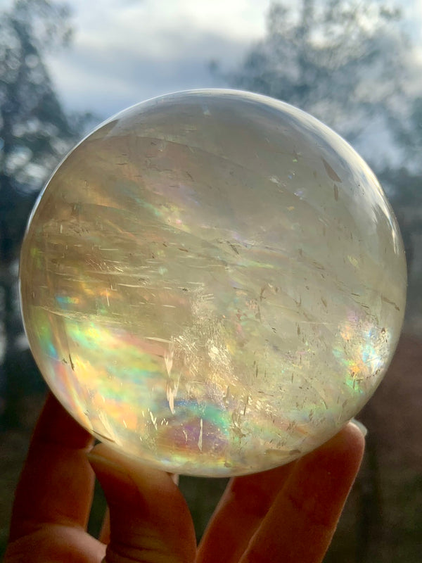 Rainbow Honey Calcite Sphere