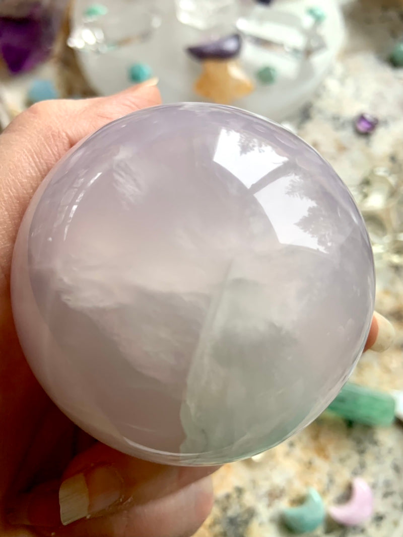 Swirling Lilac Yttrium Fluorite Sphere