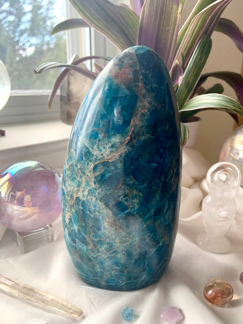 XL BLUE APATITE FREEFORM Display Piece, over 4 lbs