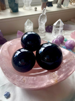 BLACK OBSIDIAN Spheres for energetic protection