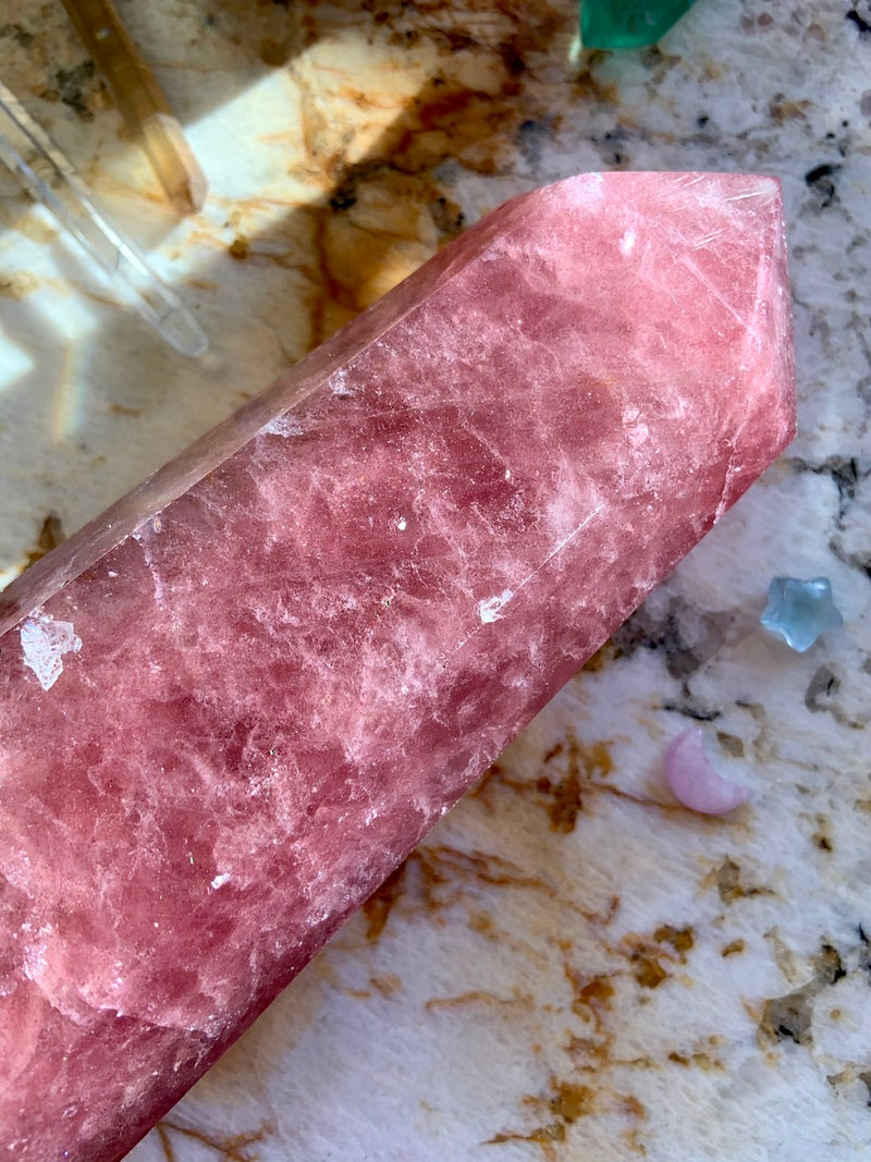 Big + Sparkly STRAWBERRY QUARTZ TOWER