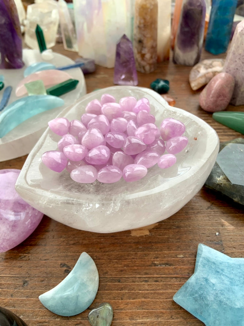 Heart-Shaped CLEAR QUARTZ BOWL, Hand Carved Quartz Crystal Bowl