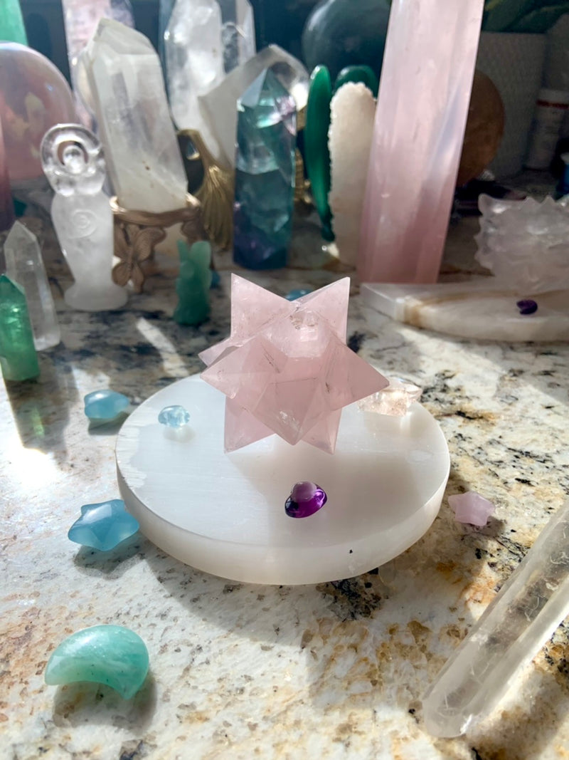 ROSE QUARTZ Merkaba ~ 12 Pointed Star