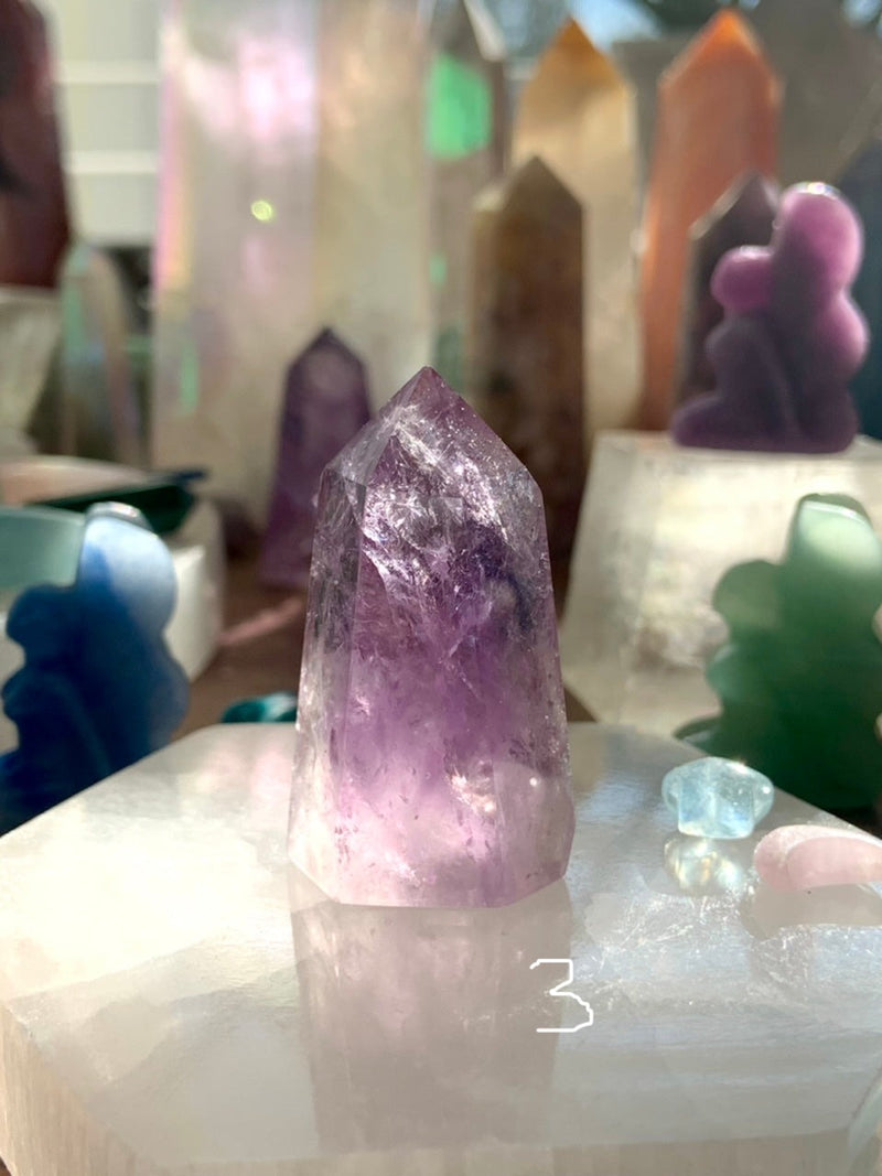 Mini AMETHYST Points, Small Polished Amethyst Crystals by Wild Mountain Crystals in Mt Shasta