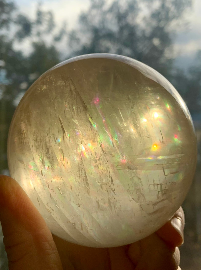 Rainbow Honey Calcite Sphere