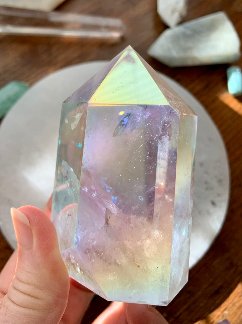 Angel Aura QUARTZ CRYSTAL Tower with Rainbows 1