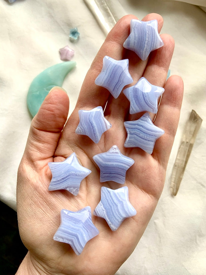 Small Blue Lace Agate Stars