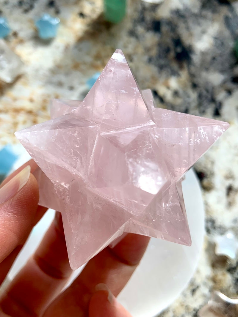 ROSE QUARTZ Merkaba ~ 12 Pointed Star