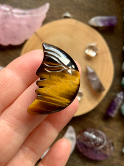 Tigers Eye Moon Face Cabochons