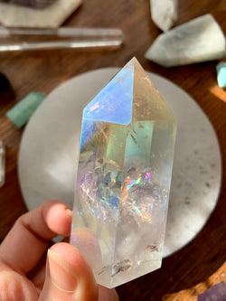 Angel Aura QUARTZ CRYSTAL Tower with Rainbows 1