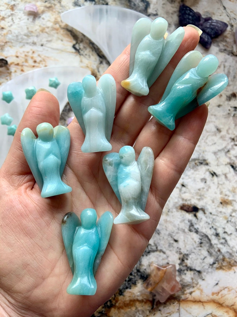 CRYSTAL ANGEL SQUAD ~ Hand-Carved Crystal Angels ~ Choose Your Stone