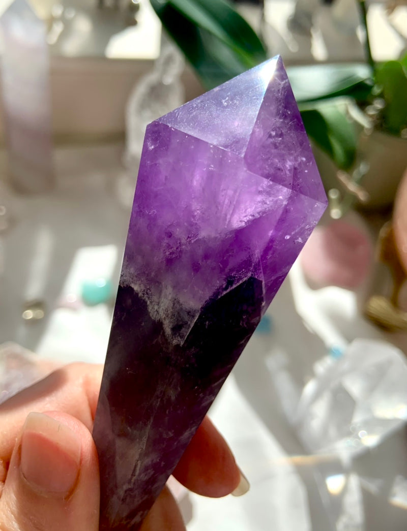 Sage Goddess Natural Phantom Amethyst Root Crystal for spiritual evolution