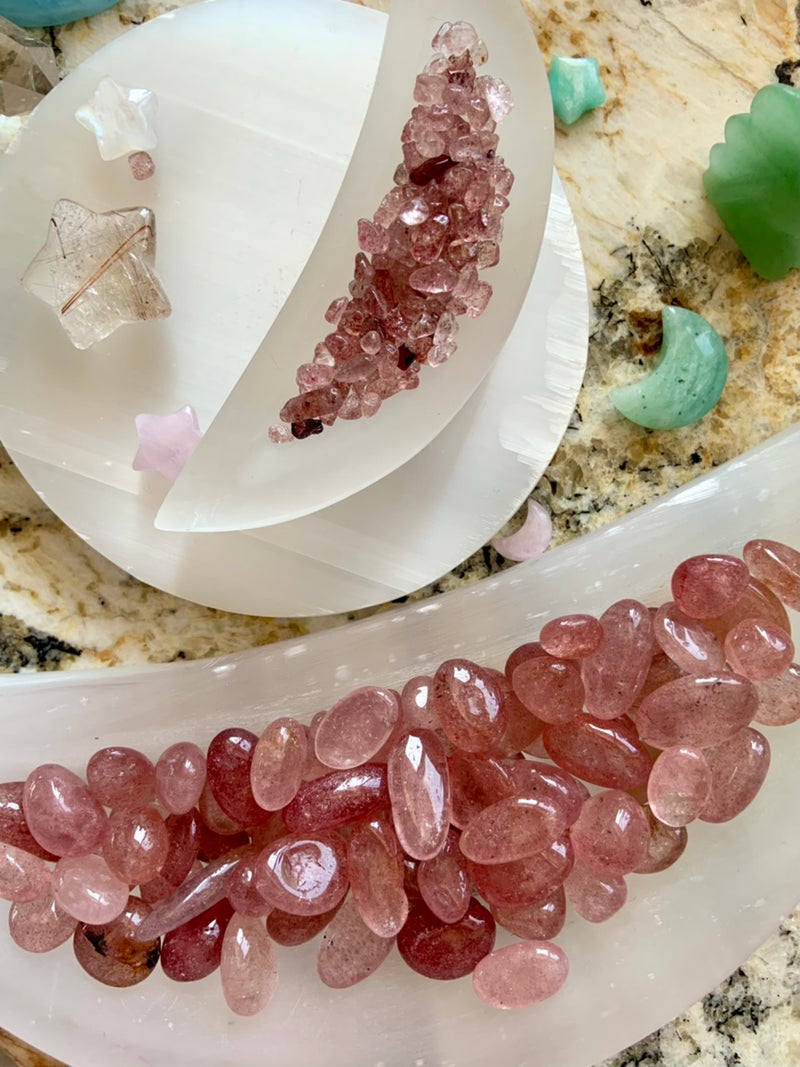 Buy Natural Raw Strawberry Quartz Crystal Necklace, Gemstone