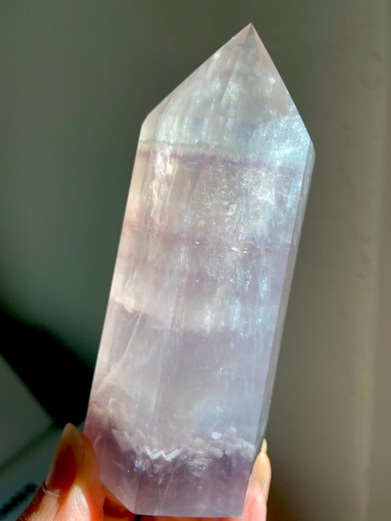 Transparent Lilac FLUORITE with Mica Tower