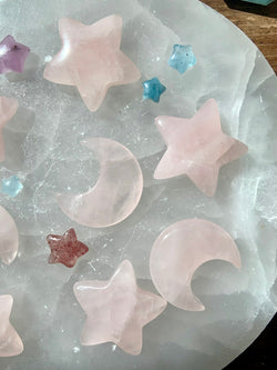 ROSE QUARTZ Moon + Stars for Unconditional Love