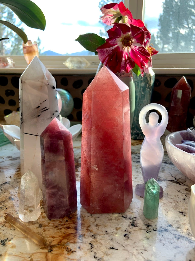 Big + Sparkly STRAWBERRY QUARTZ TOWER