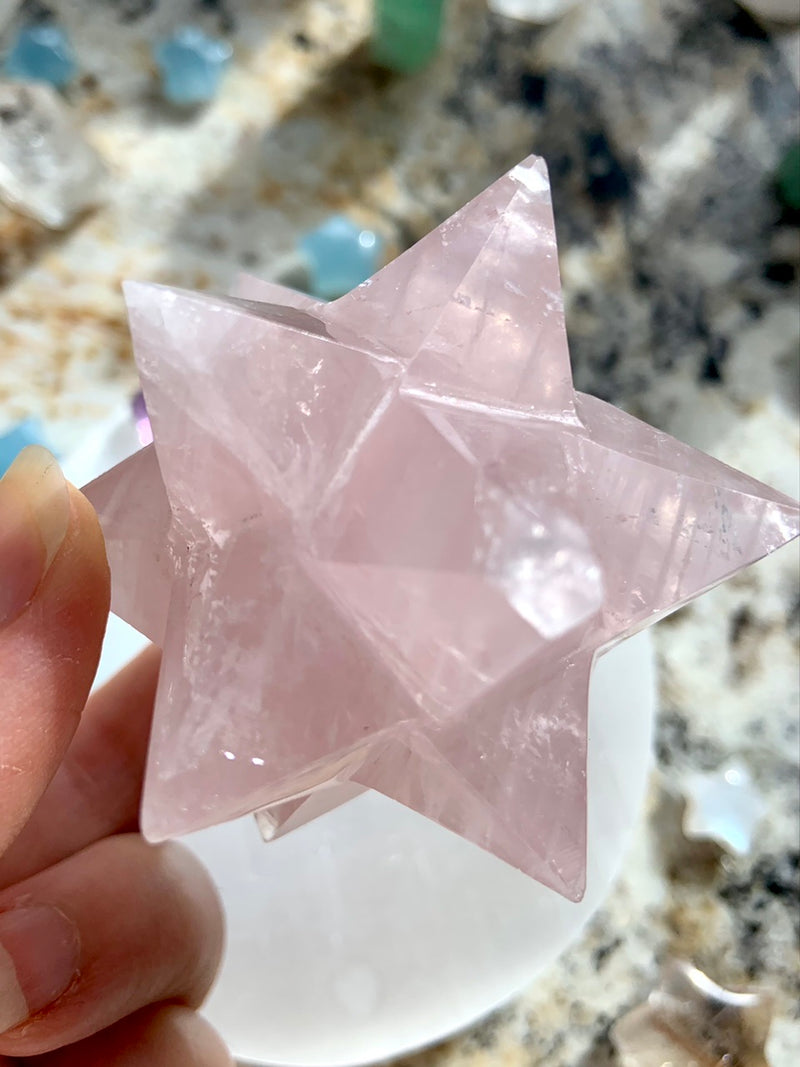 ROSE QUARTZ Merkaba ~ 12 Pointed Star