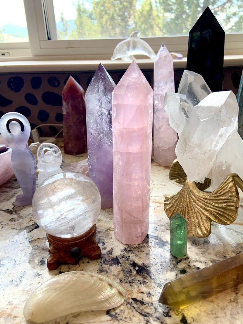 Tall + Gemmy ROSE QUARTZ Tower from Mozambique