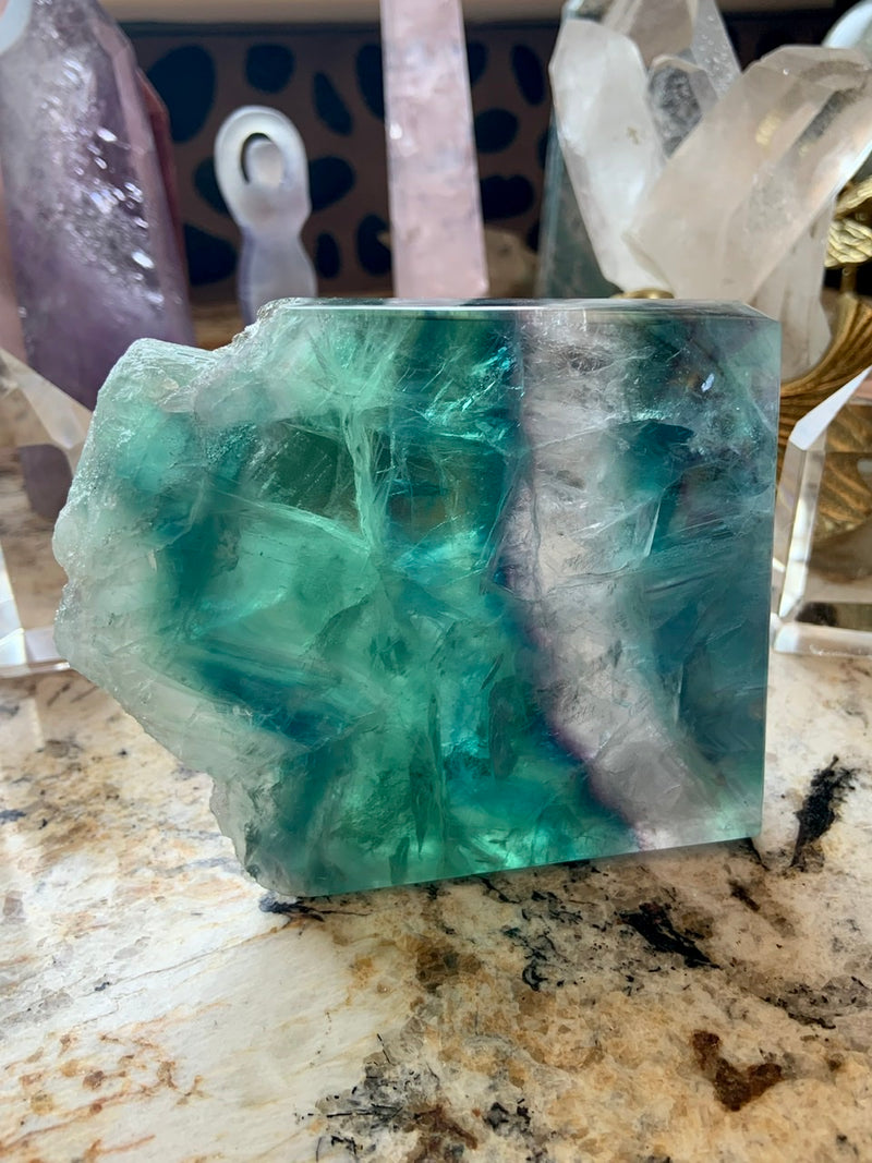 Lemurian Teal FLUORITE SLAB