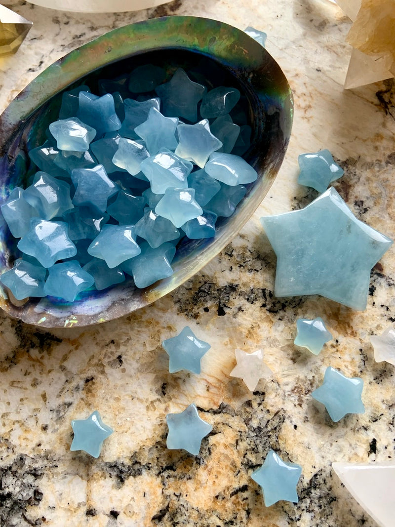 Aquamarine Crystal Stars