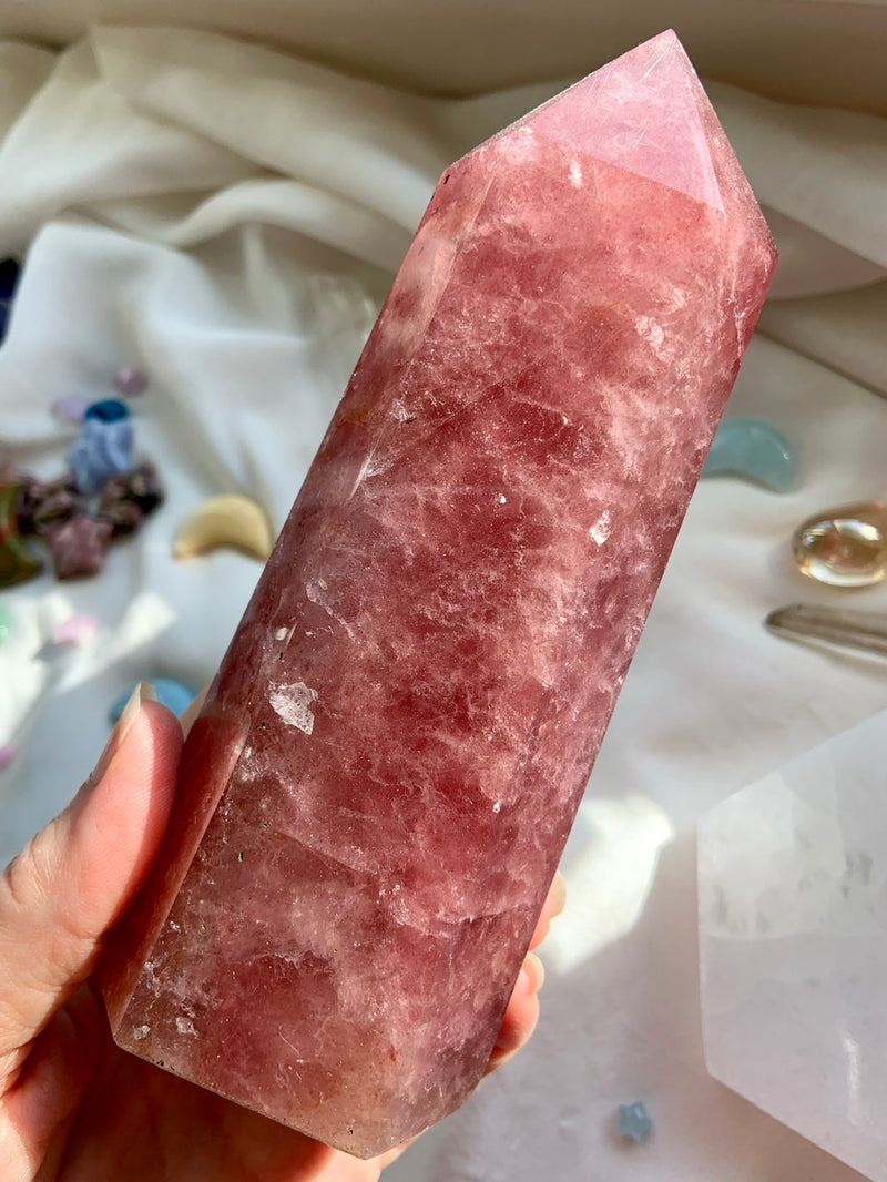 Big + Sparkly STRAWBERRY QUARTZ TOWER