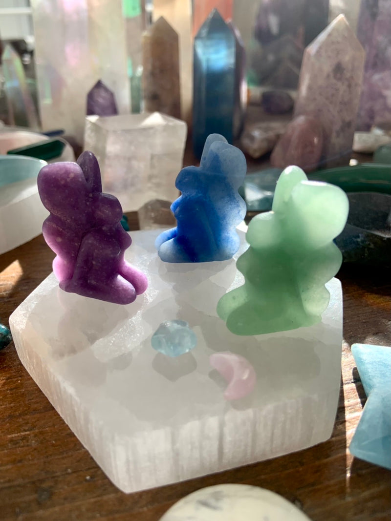 MINI CRYSTAL FAIRIES ~ Orange Calcite, Lepidolite, Blue Aventurine + Green Aventurine Crystal Fairy