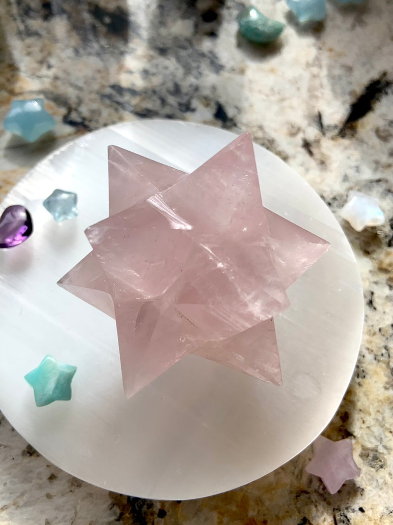 ROSE QUARTZ Merkaba ~ 12 Pointed Star