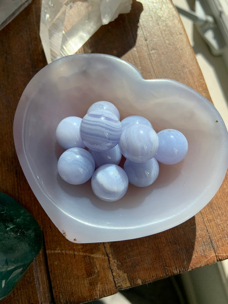 Mini BLUE LACE AGATE Spheres