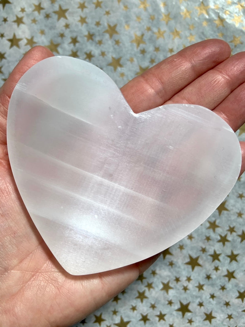 Heart-Shaped Selenite Bowl